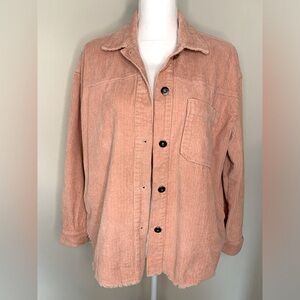 Miss Sparkling Shacket Corduroy Women Size Medium to Large Pink Cotton Blend